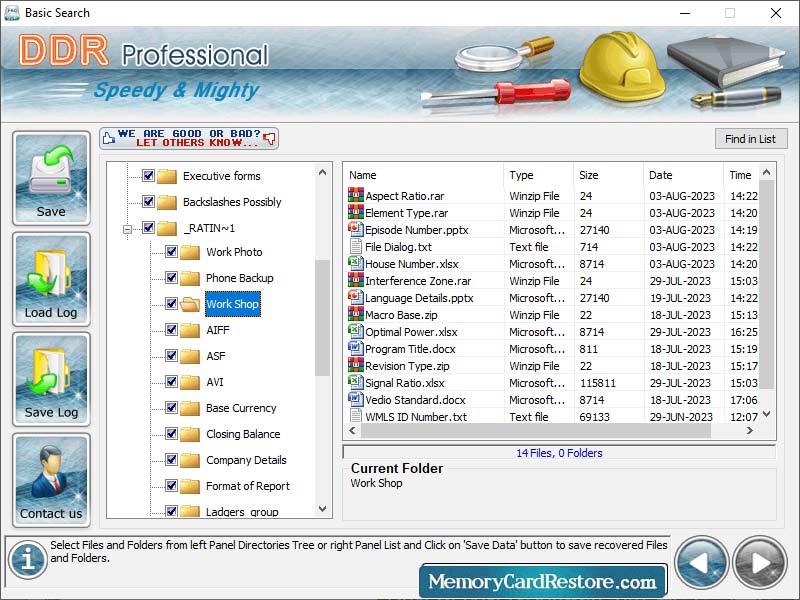 Memory Card Restore screenshot