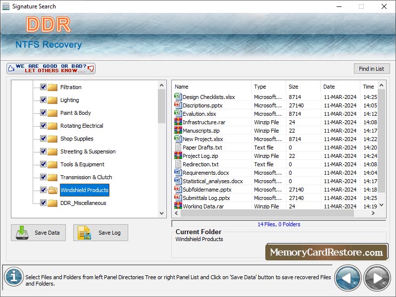 Screenshot of Fat Data Restore