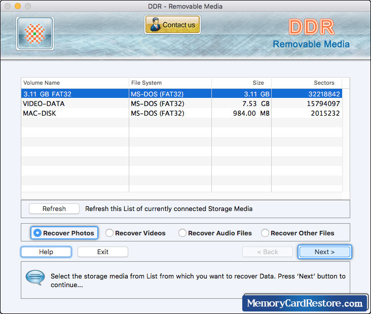 Mac USB Digital Media Data Recovery Software