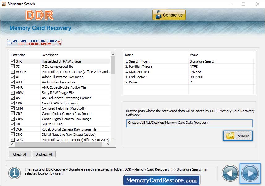 Memory Card Data Recovery Software Screenshots of how to recover