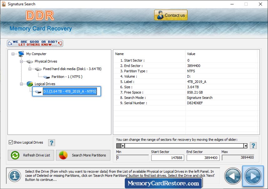 Memory Card Data Recovery Software Screenshots of how to recover