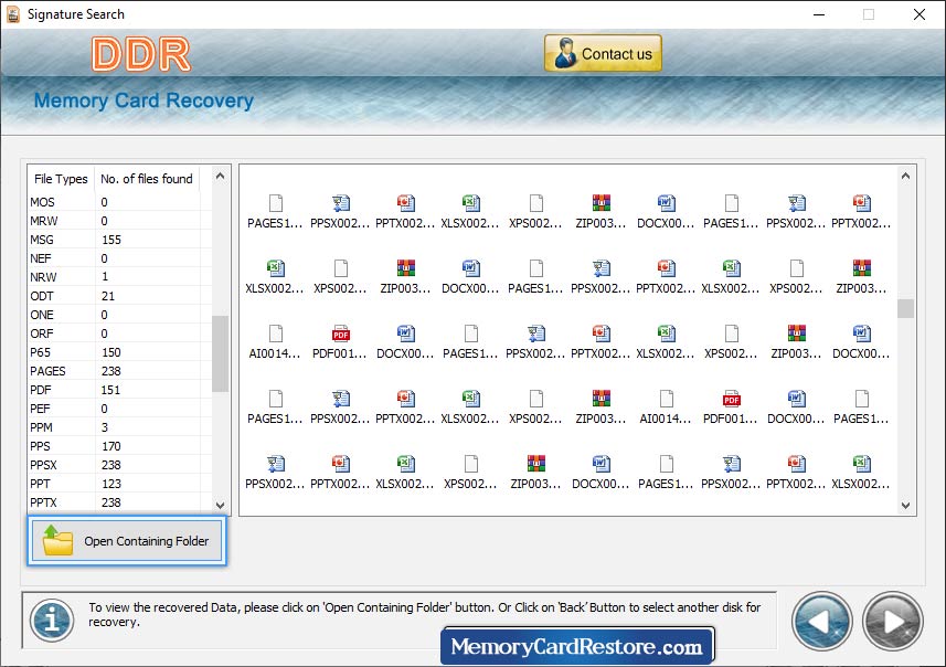 Memory Card Data Recovery Software Screenshots of how to recover deleted files