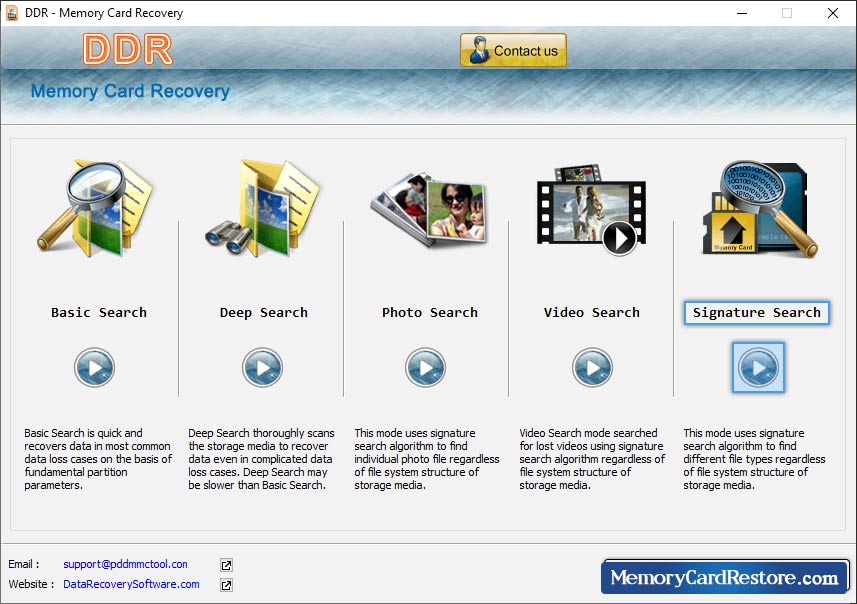 Memory Card Data Recovery Software recovers lost images, photos, etc