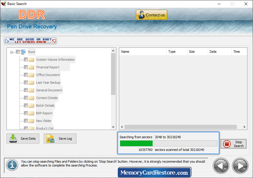 USB Flash Drive Data Recovery Software Screenshots to get back lost files